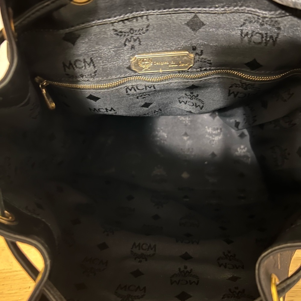 MCM Black Logo Backpack - Picture 12 of 13